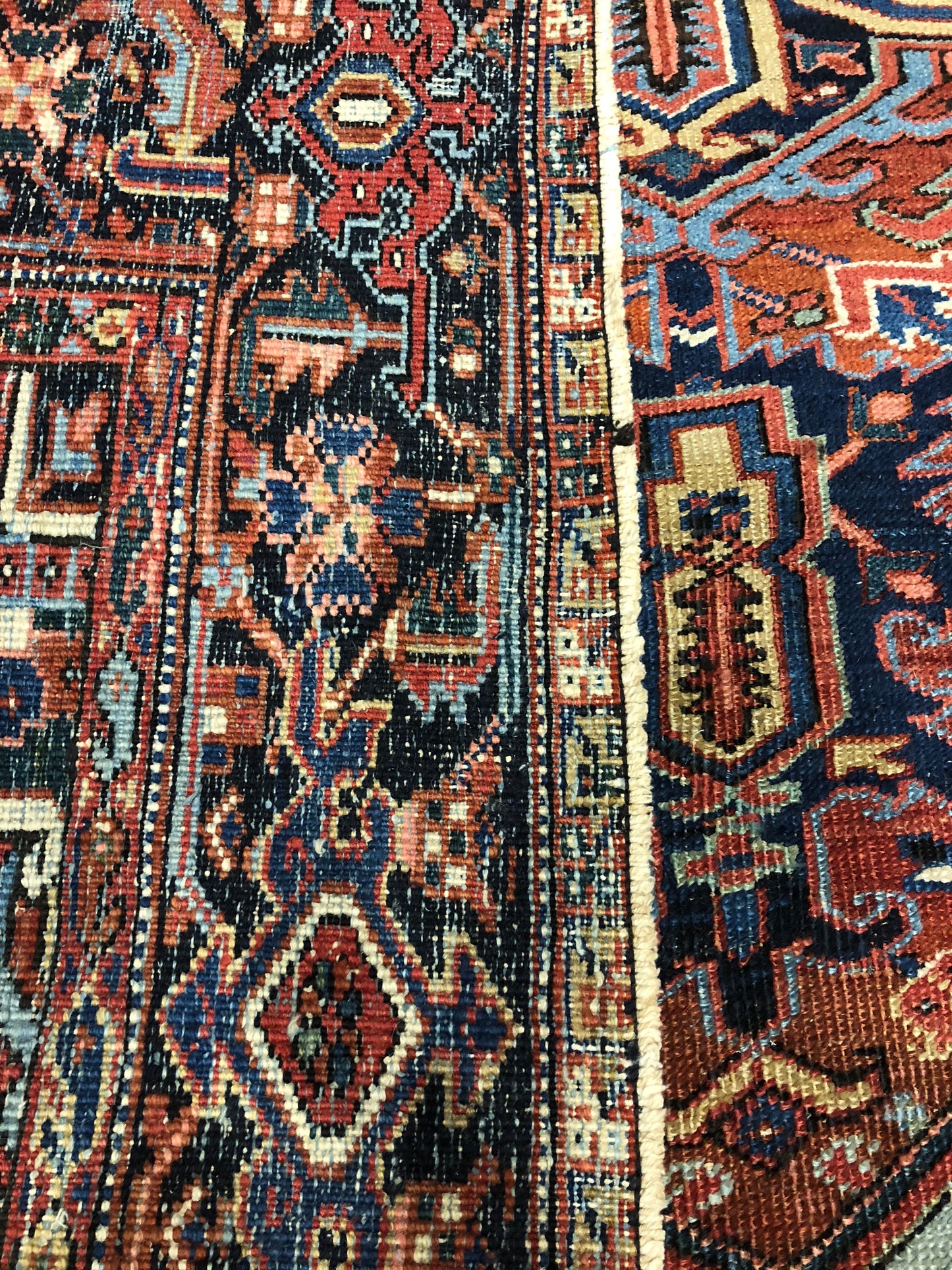 Antique Hand-Knotted Persian Heriz