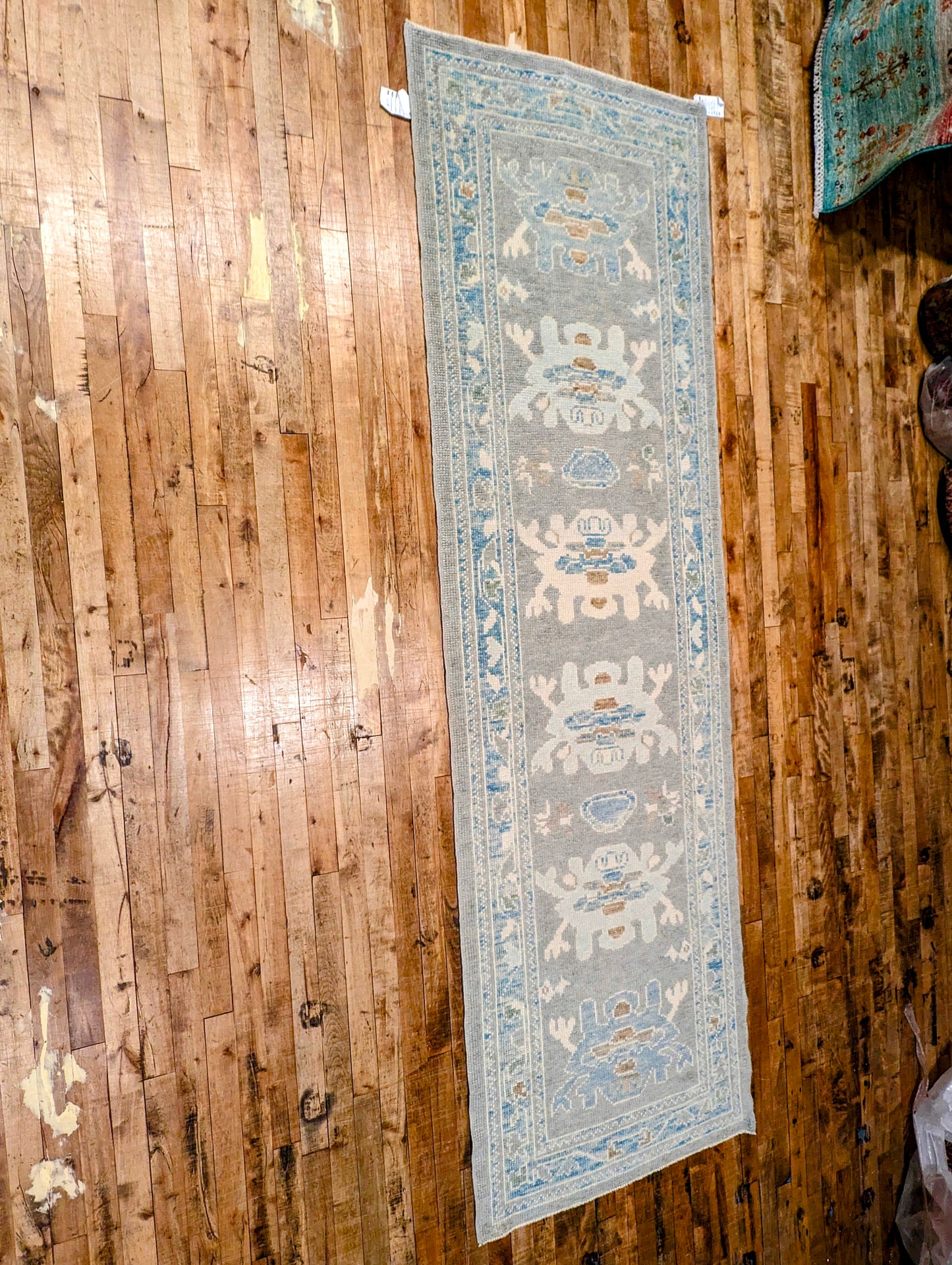 Turkish Oushak hand-knotted Runner Rug 2'8x9
