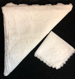 Army Navy Hand-Embroidered Linen Tablecloth 7-Piece Set