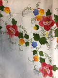 Pink and Orange Flowers Hand-Appliqued Easy Care Tablecloth Set