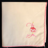 Pink Flowers Hand-Appliqued Easy Care Tablecloth Set