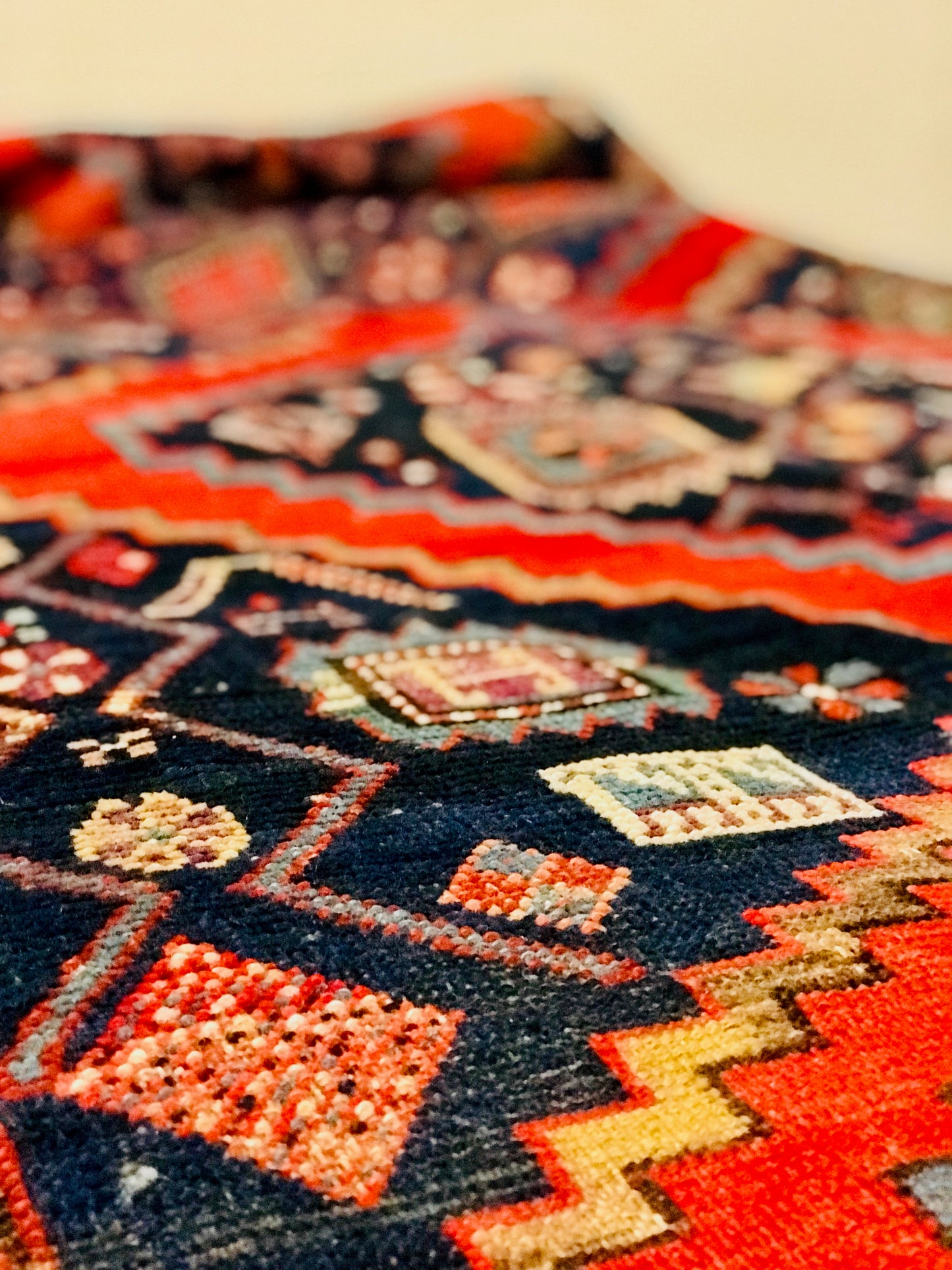 Antique Hand-Knotted Persian Kazak