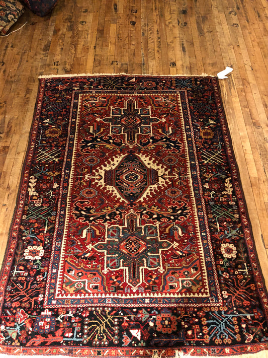 Hand-Knotted Persian Karaja
