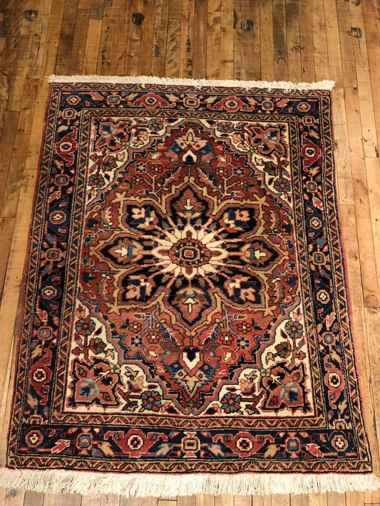 Hand-Knotted Persian Heriz