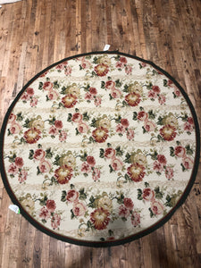 Chinese Round Floral Needlepoint