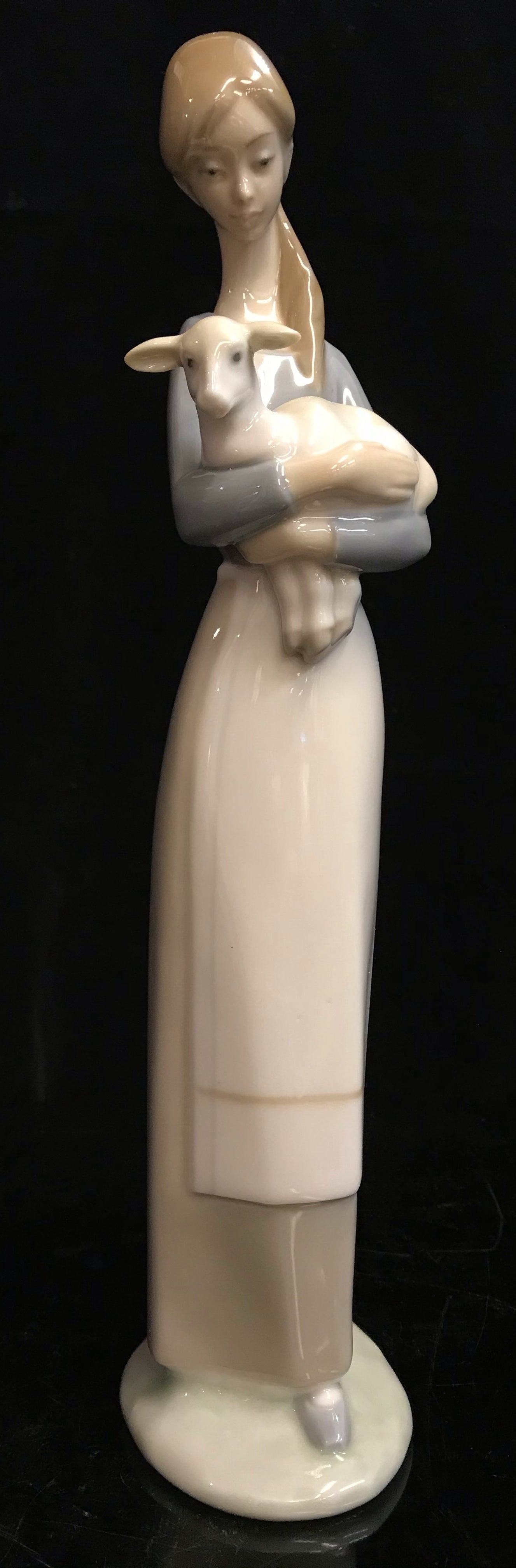 Lladro Girl Holding Lamb