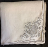 Hand-Embroidered Linen Tablecloth Set