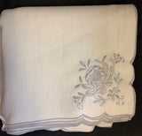 Hand-Embroidered Linen Tablecloth Set